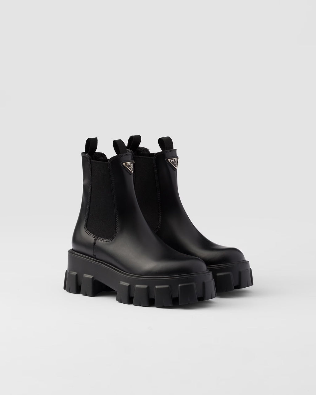 Monolith brushed leather booties