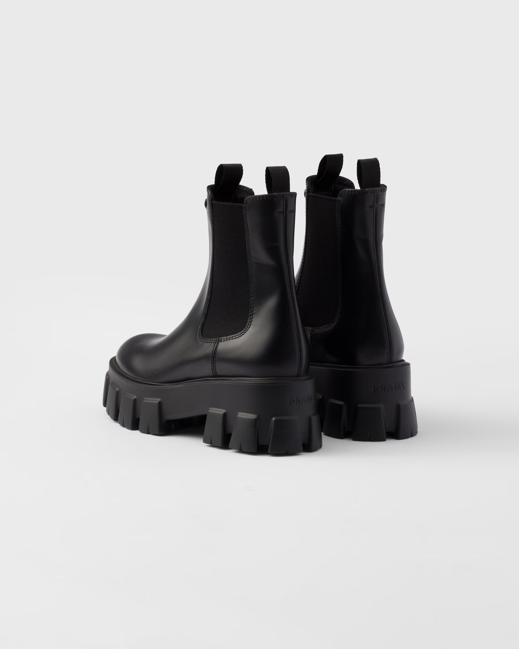 Monolith brushed leather booties