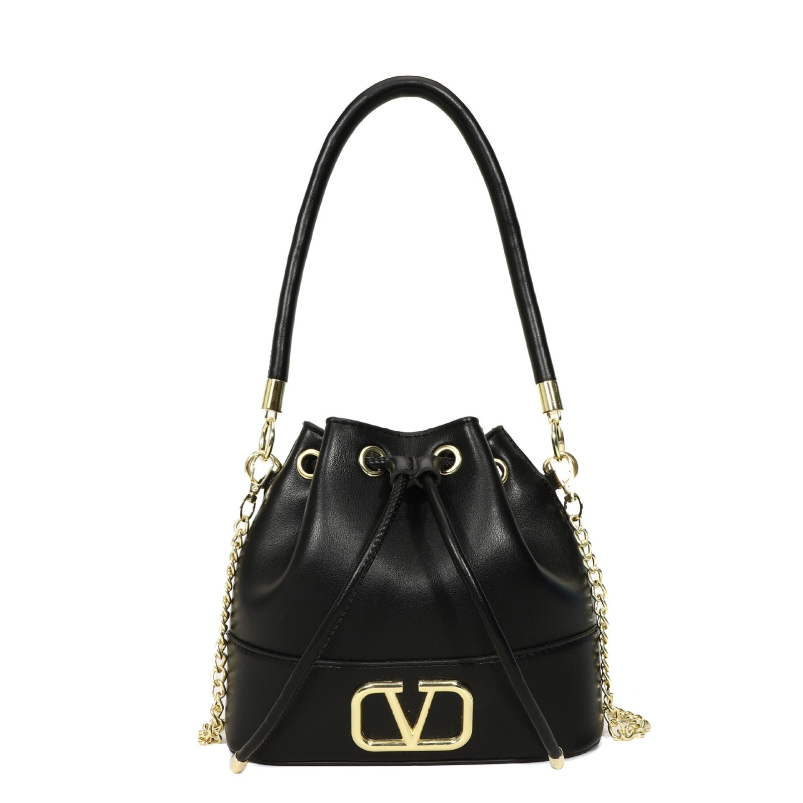 Mini Bucket Bag In Nappa With Vlogo Signature Chain With Box